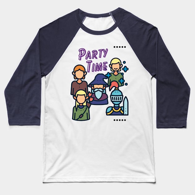 Party Time Baseball T-Shirt by Awesome Writer Stuff